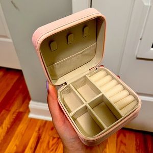 Pink travel jewelry organizer